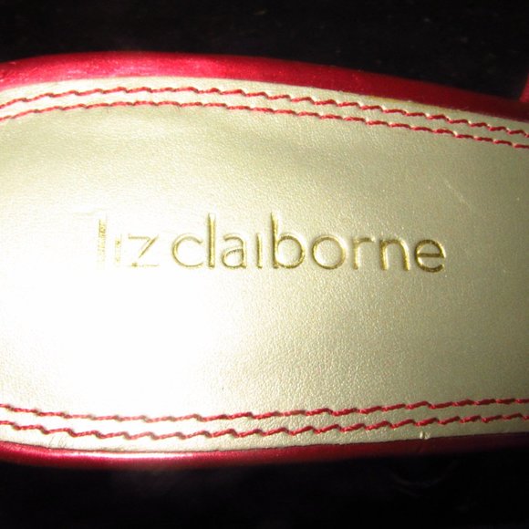 LIZ CLAIBORNE WOMEN'S HIGH HEEL SANDAL RED PATENT - Picture 5 of 8